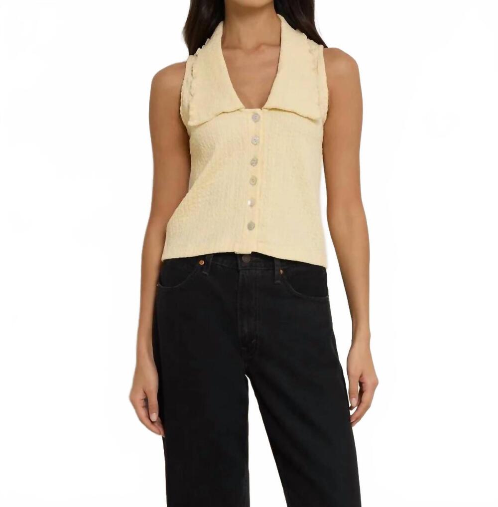 NEW NATION LTD rae collared tank top in banana